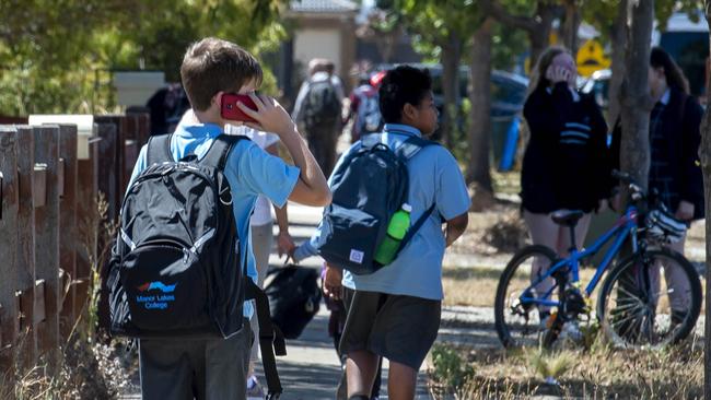 After school pick up at Manor Lakes College in Wyndham Vale. Picture: Jay Town