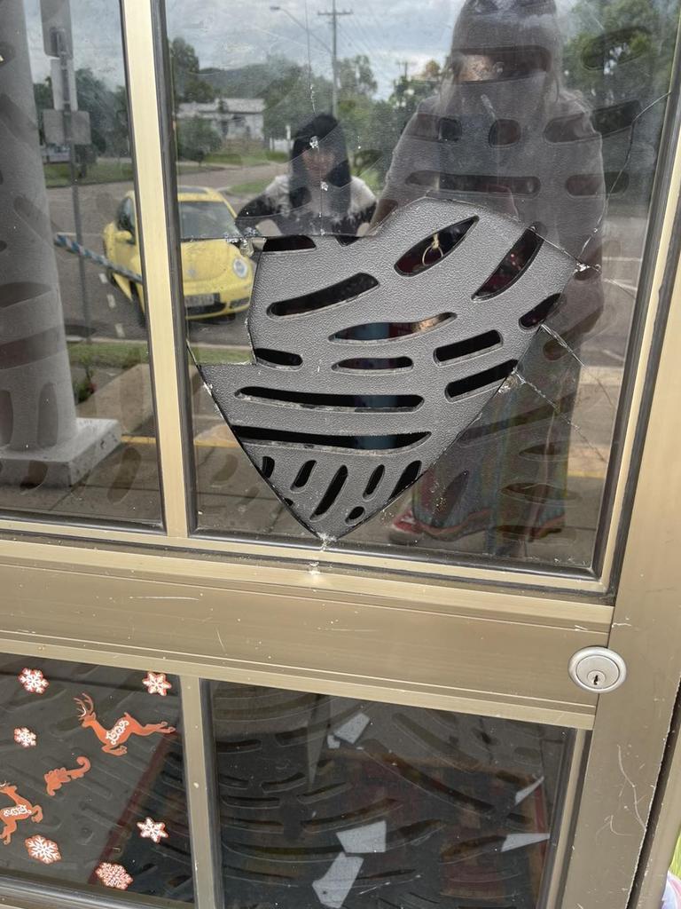 The Candy Wrapper was vandalised with a brick paver in a failed break in attempt over the weekend. Picture: Supplied.