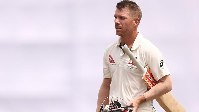 MIRPUR, BANGLADESH - AUGUST 30: David Warner of Australia walks off the ground after he was dismissed by Shakib Al Hasan of Bangladesh during day four of the First Test match between Bangladesh and Australia at Shere Bangla National Stadium on August 30, 2017 in Mirpur, Bangladesh. (Photo by Robert Cianflone/Getty Images)