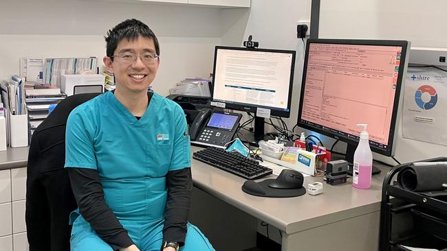 Shire Family Medical’s Dr James Zhang has established a long Covid clinic in the practice to help patients after he worked at St Vincent Hospital long Covid clinic. He wants GPs to manage patients to relieve the burden on hospitals. Picture: Ashleigh Tullis