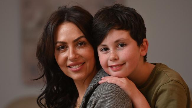 Bowel cancer survivor Sophie Edwards adopted her younger sister’s son Jaxon, now 8, in 2015. Picture: Keryn Stevens