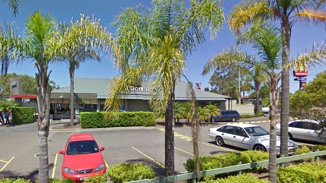 Mandigora allegedly filmed the woman in the toilets at Lake Haven McDonald’s. Image: Google Maps.