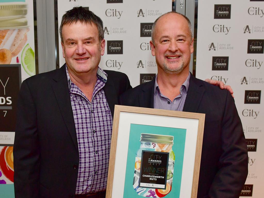 Charlesworth Nuts is inducted into the Retail Hall of Fame at The City Awards 2017 at Keith Murdoch House in Adelaide. Picture: Keryn Stevens