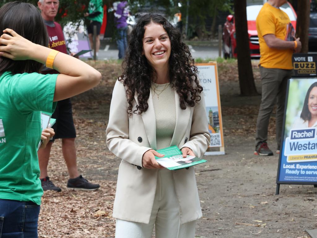 Greens candidate Angelica Di Camillo did not attend the Greens press conference on Sunday. Picture: David Crosling