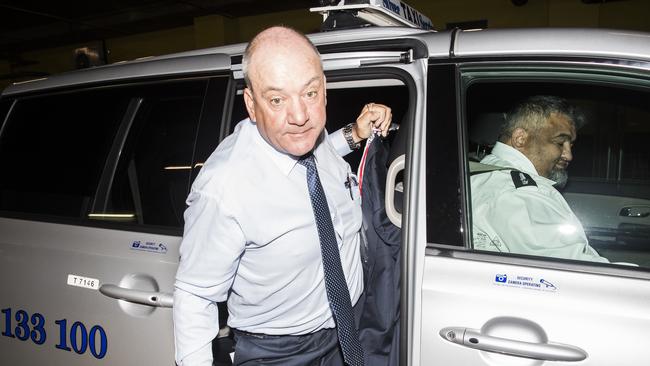 Daryl Maguire arrives at ICAC carpark via taxi from Castlereagh Street. Picture: Dylan Robinson