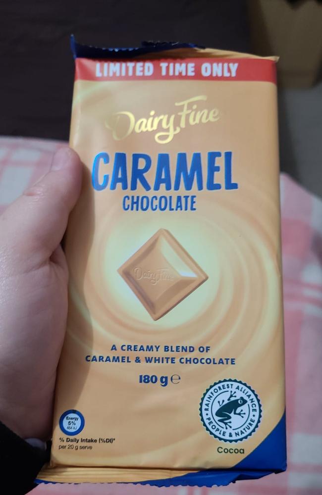 Shoppers are raving about Aldi’s new caramel chocolate block. Picture: Facebook