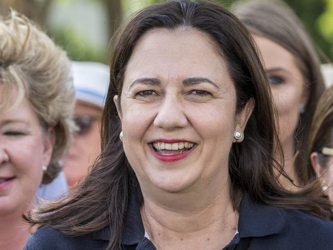 Queensland Premier Annastacia Palaszczuk with supporters at a barbecue at Rocks Riverside Park, Seventeen Mile Rocks the day after the 2017 Queensland election,  Brisbane, Qld, Saturday, Sunday 26, 2017. (AAP Image/Glenn Hunt) NO ARCHIVING