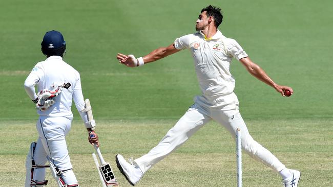 Starc suffered his injury against Sri Lanka in Canberra in February. Picture: AFP 