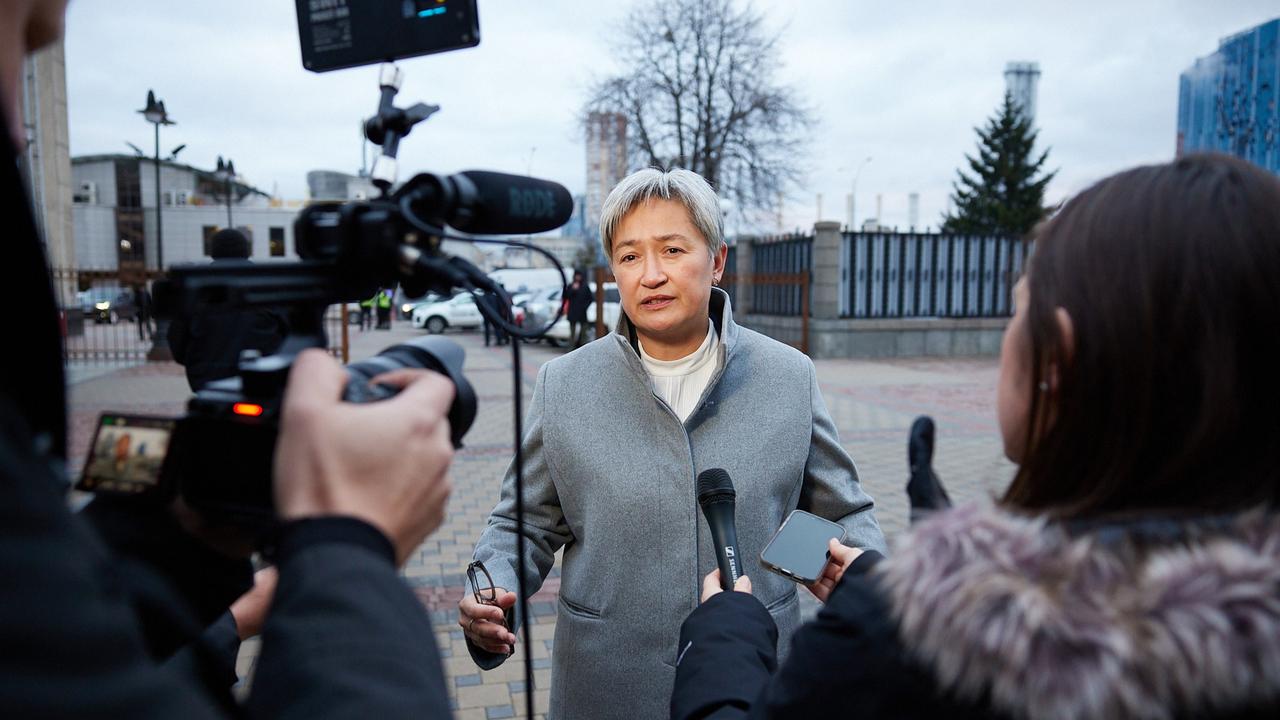 Minister for Foreign Affairs Penny Wong (pictured in Kyiv in December) will accompany Kevin Rudd at Mr Trump’s inauguration.