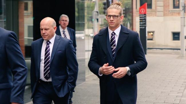 Fremantle Dockers captain Nat Fyfe raised eyebrows with this dapper look.