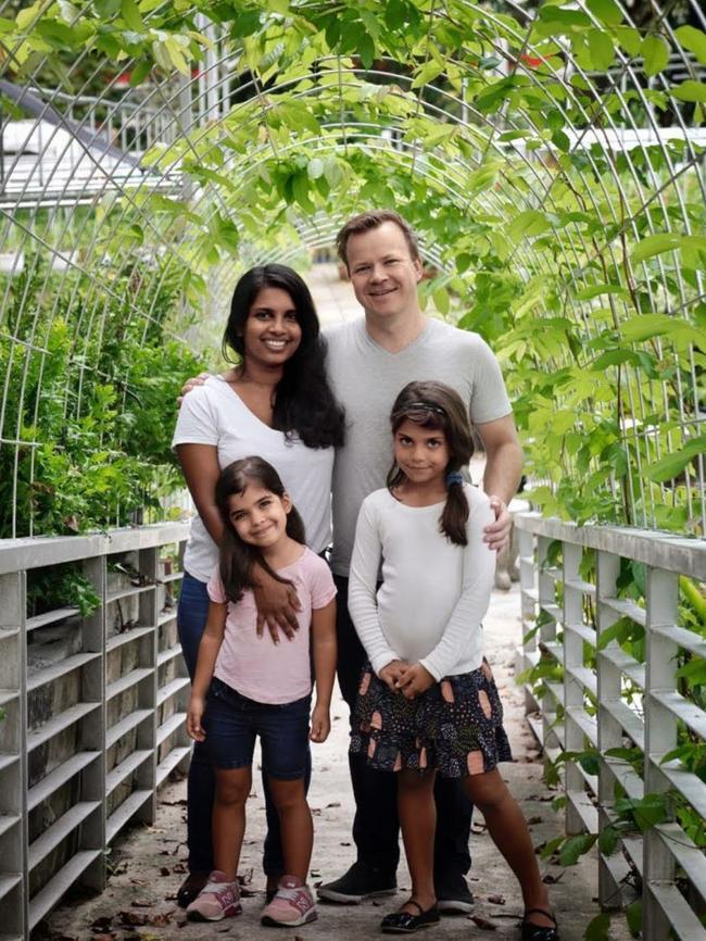 Tom and Himashi Cameron live in Singapore with their daughters, now aged eight and six.