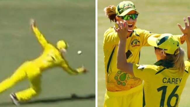 Lanning's catch was just nuts. Image: Kayo/Getty