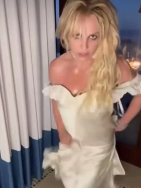 Britney dances wildly in the video …