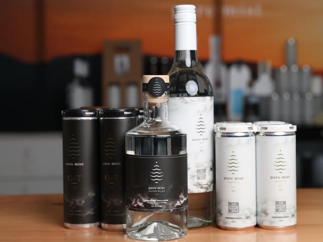 Pure Mist Gin &amp; Water has recently opened an outlet at Brooke Street Pier with plans for a cellar door in the Huon Valley in 2023. Picture: Nikki Davis-Jones