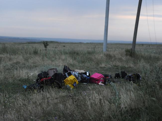 Luggage on the site of the crash of the crash. Picture: AFP /DOMINIQUE FAGET