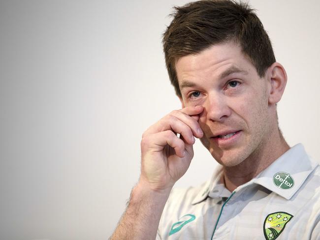 Tim Paine stepped down as Australian Test cricket captain after revelations he allegedly sent inappropriate messages to a colleague. Picture: Chris Kidd