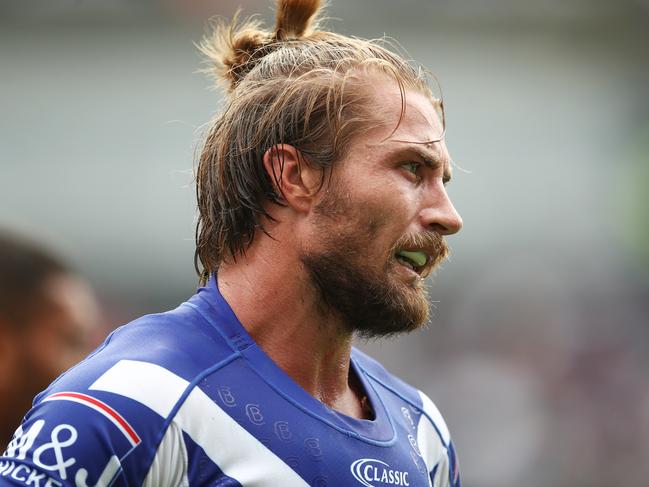 Kieran Foran of the Bulldogs looks on during the Round 2 NRL match between the Canterbury Bulldogs and the Parramatta Eels at ANZ Stadium, Sydney, Sunday, March 24, 2019. (AAP Image/Brendon Thorne) NO ARCHIVING, EDITORIAL USE ONLY