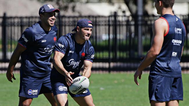 Cooper Cronk trains with the Roosters on Sunday. Picture: Adam Yip