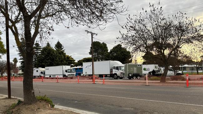 A Murray Bridge resident spotted a number of trailers at the local pool over the weekend. Picture: Facebook