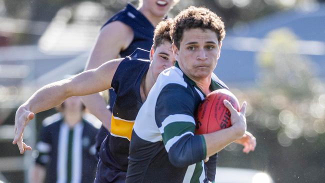 St. Patrick’s Beau Tedcastle in action at the Herald Sun Shield final. Picture: Jake Nowakowski