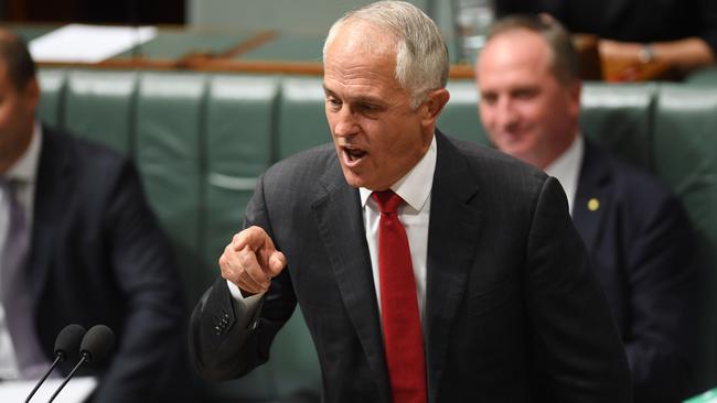 Prime Minister Malcolm Turnbull during Question Time on Tuesday. Picture: AAP