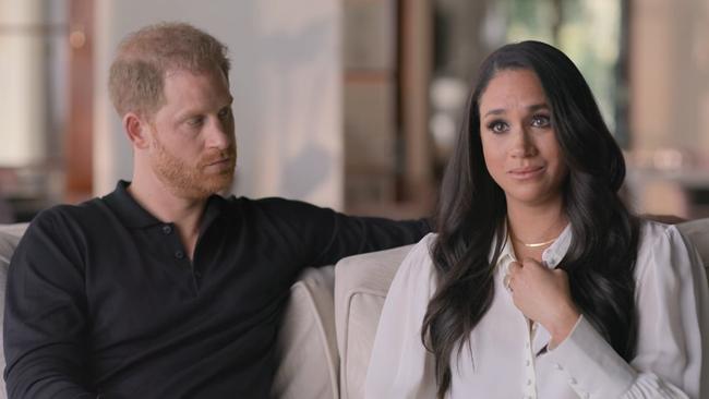 Harry and Meghan in their Netflix docuseries. Picture: Netflix