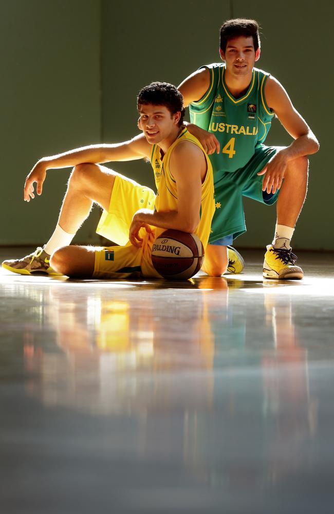 Darryl McDowell-White with brother, William, when they represented Australia in juniors. Picture: Mark Calleja