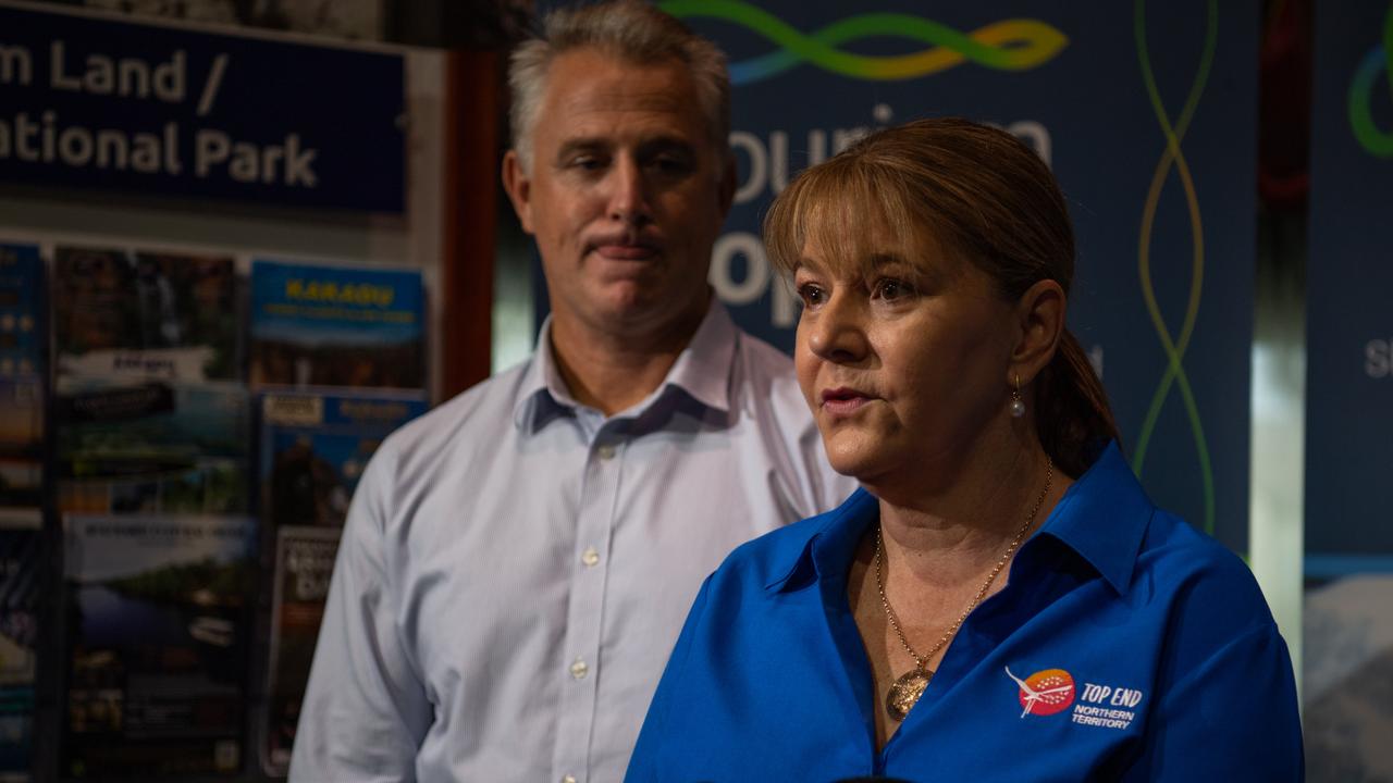 Tourism and Hospitality Minister Joel Bowden and Tourism Top End general manager Samantha Bennett. Picture: Pema Tamang Pakhrin