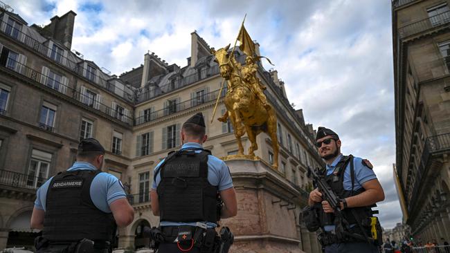 The police presence on the streets of Paris is immense as the Olympic Games prepare to launch. Picture: AFP