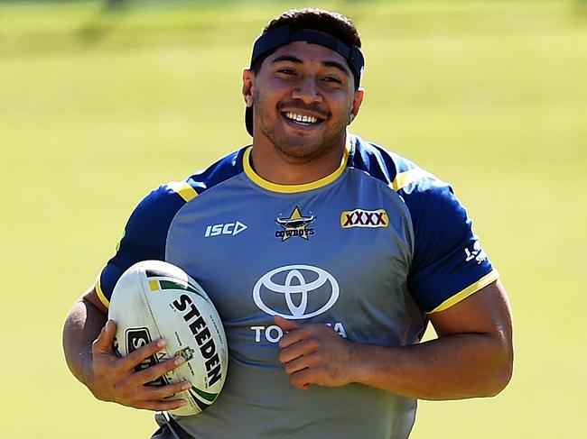 North Queensland Cowboys training from 1300 Smiles Stadium, Townsville. Jason Taumalolo. Picture: Zak Simmonds