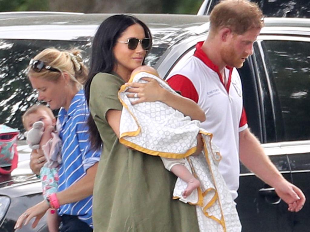 The royal couple must have been embarrassed when it came out this blanket they wrapped Archie in was made in a sweatshop. Picture: Chris Jackson/Getty Images