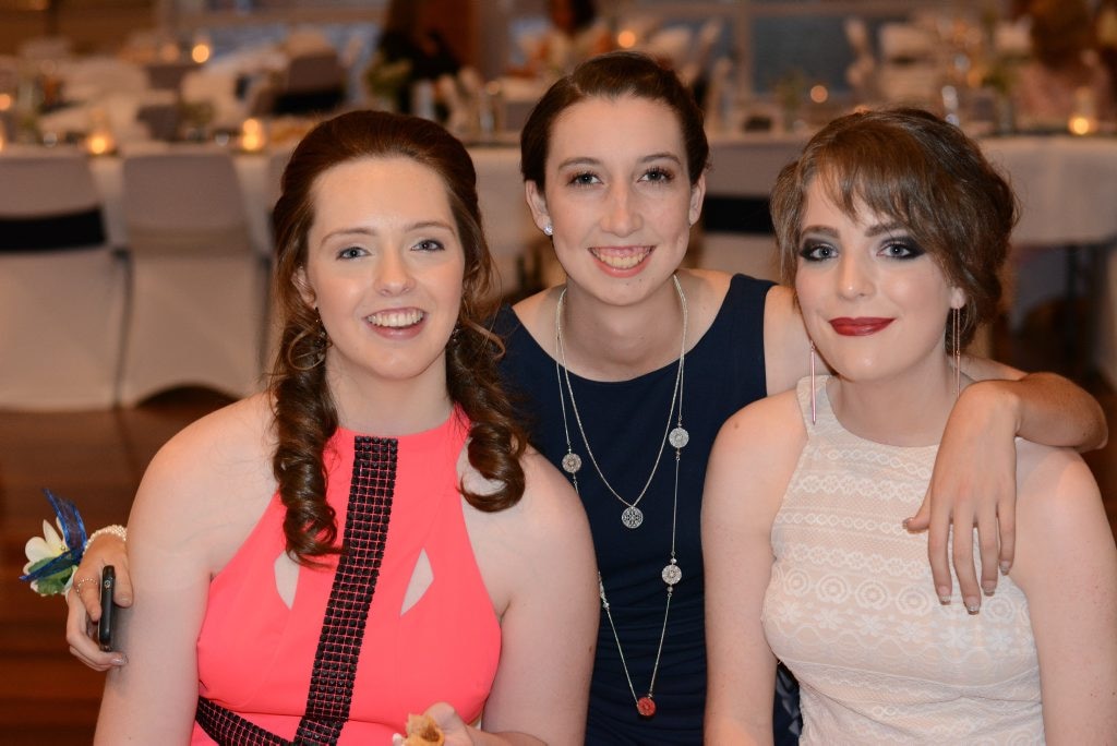 Pittsworth State High School formal 2015 Erica Weir, Georgia Morris and Aidan Linneth. Picture: Photo Contributed