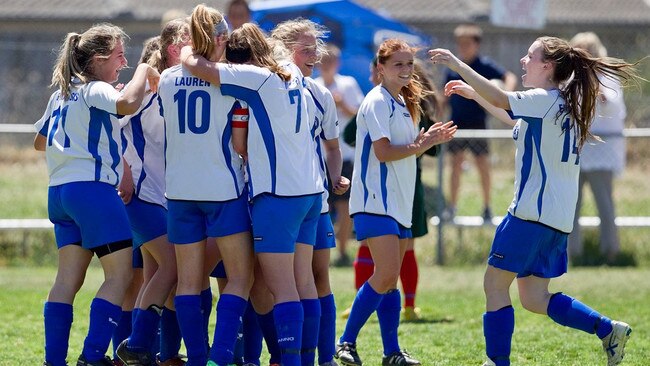 Female players in Canterbury struggle with dodgy equipment. Photo: Football NSW.
