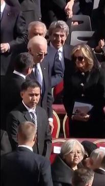 Former President Joe Biden and Jill Biden at the pope's funeral