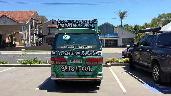 Not Wicked, just misogynist. This camper van sends a message to the families having lunch in Grafton on Thursday, as well as women in general.