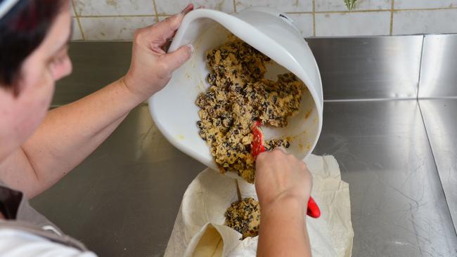 Scoop the mixture into the cloth. Picture: Nicki Connolly