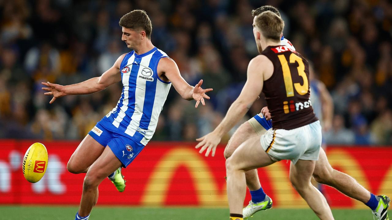 Harry Sheezel had a remarkable debut season for North Melbourne. Picture: Michael Willson/AFL Photos via Getty Images