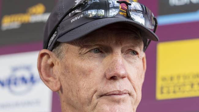 Brisbane Broncos coach Wayne Bennett is seen at a media conference in Brisbane, Friday, November 30, 2018. Brisbane Broncos coach Wayne Bennett has refused to stand down, stalling his coaching swap with Anthony Seibold. (AAP Image/Glenn Hunt) NO ARCHIVING