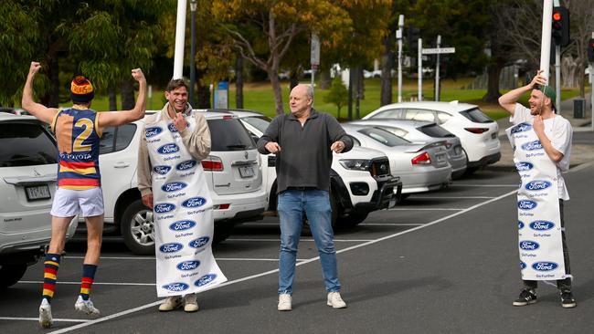 As usual, the Cats arrived at the Wharf Shed in style. Picture: Morgan Hancock/AFL Photos