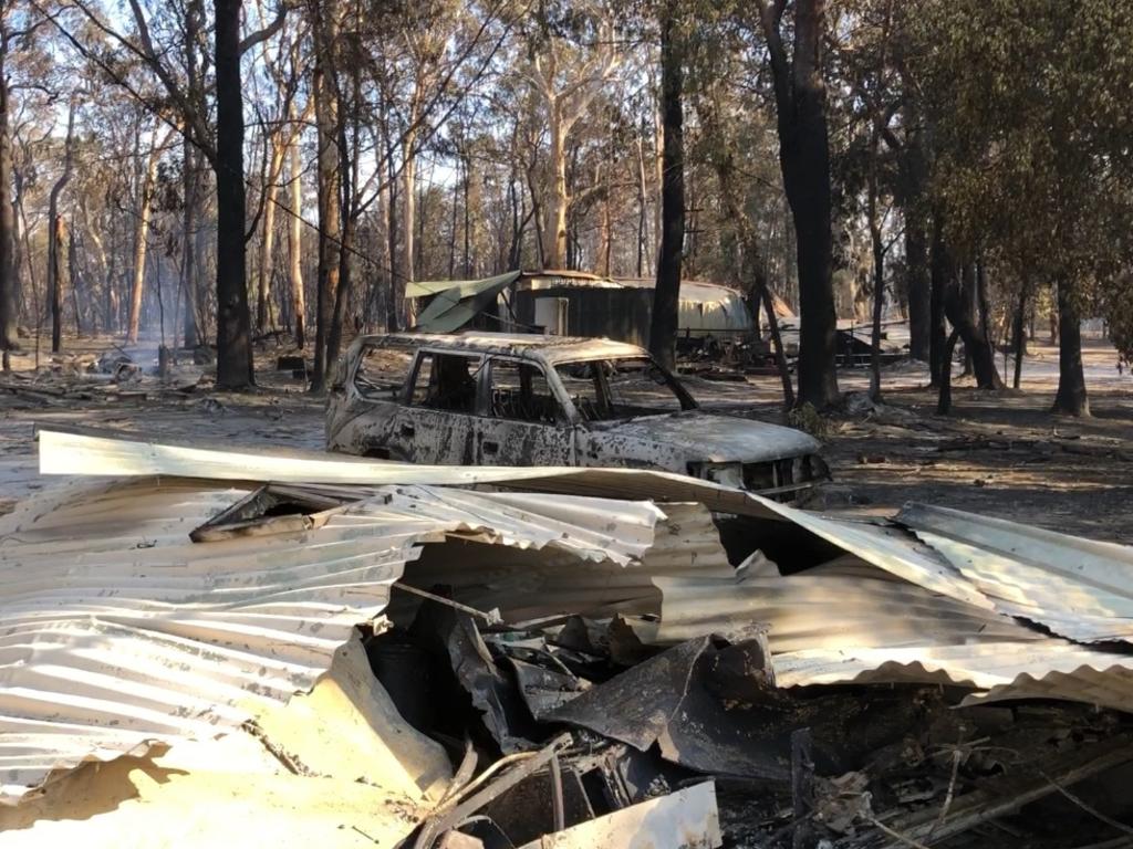 The ruins of Brian and Beau Williams' Cooroibah home on the Sunshine Coast.