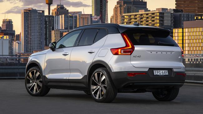 The Xc40 Recharge has handsome styling.