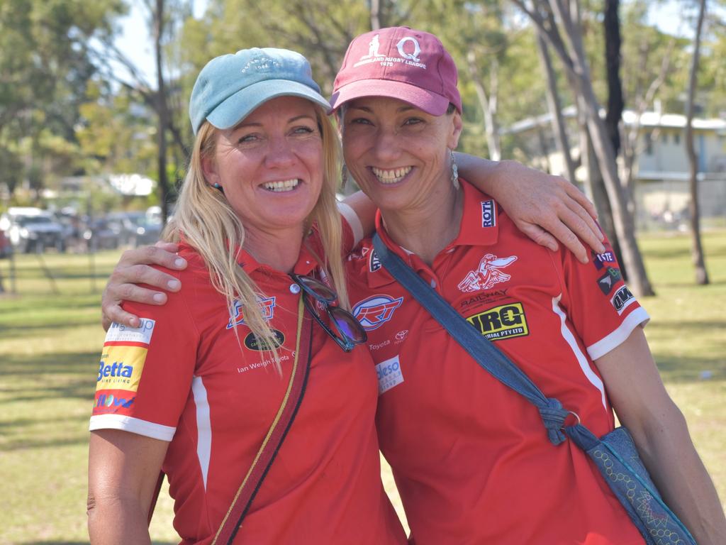 Sue Isles and Jeanine Johnson at the AFL Capricornia senior grand final day at Stenlake Park, Rockhampton, on August 31, 2024.