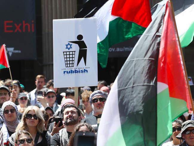 Protesters at a Pro Palestine Rally in Melbourne CBD. SundayNovember 12. 2023. Picture: David Crosling