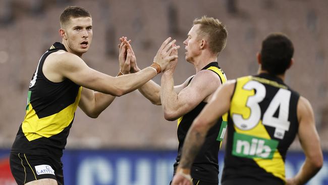 Richmond fought back from a 20-point halftime deficit to claim a crucial win. (Photo by Daniel Pockett/AFL Photos/via Getty Images)