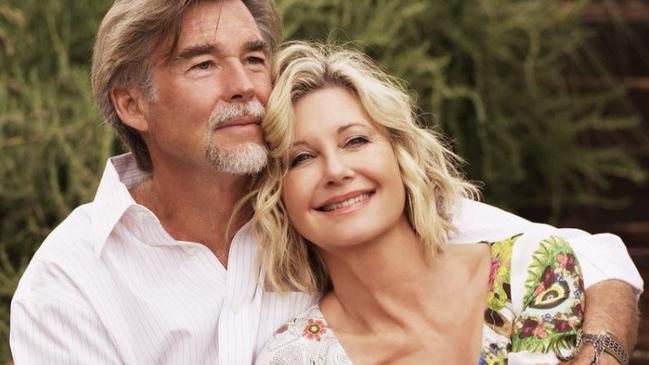 A photo of Olivia Newton-John and husband John Easterling posted to Facebook on August 5.