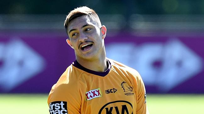 Broncos young gun Kotoni Staggs faces another stint on the sideline. Picture: Bradley Kanaris/Getty Images