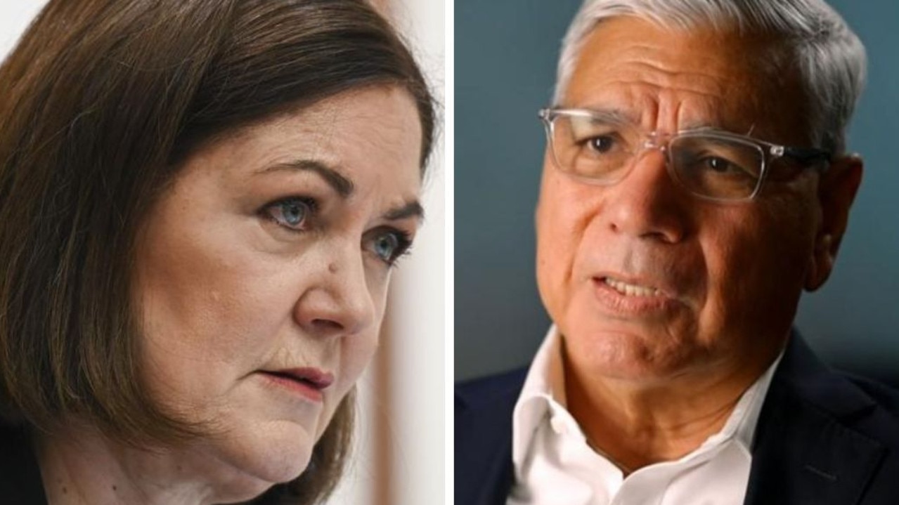 Liberal senator Sarah Henderson, left, hosted a forum at the Geelong West Town Hall with guest speaker Nyunggai Warren Mundine AO, right, urging residents to vote against a Voice to Parliament, just days after a ‘Yes’ event.