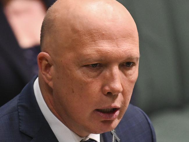 CANBERRA, AUSTRALIA - DECEMBER 15:  Leader of the Opposition Peter Dutton MP during the Treasury Laws Amendment (Energy Price Relief Plan) Bill in the House of Representatives at Parliament House in Canberra. Picture: NCA NewsWire / Martin Ollman