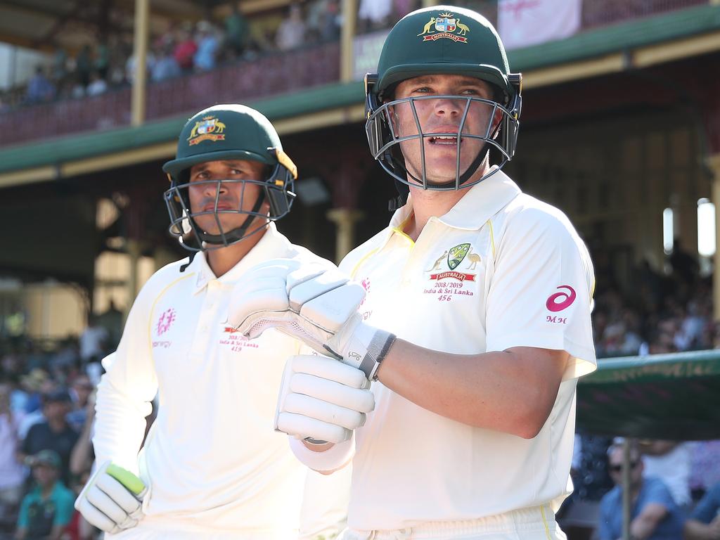 Marcus Harris has no qualms with Australian selectors for sticking with Usman Khawaja after his twin tons at the SCG. Picture: Cameron Spencer/Getty Images