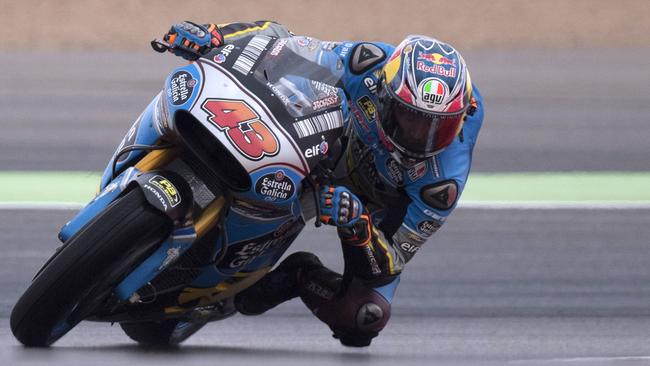 ALCANIZ, SPAIN - SEPTEMBER 22:  Jack Miller of Australia and Team EG 0,0 Marc VDS  rounds the bend during the MotoGP of Aragon - Free Practice at Motorland Aragon Circuit on September 22, 2017 in Alcaniz, Spain.  (Photo by Mirco Lazzari gp/Getty Images)